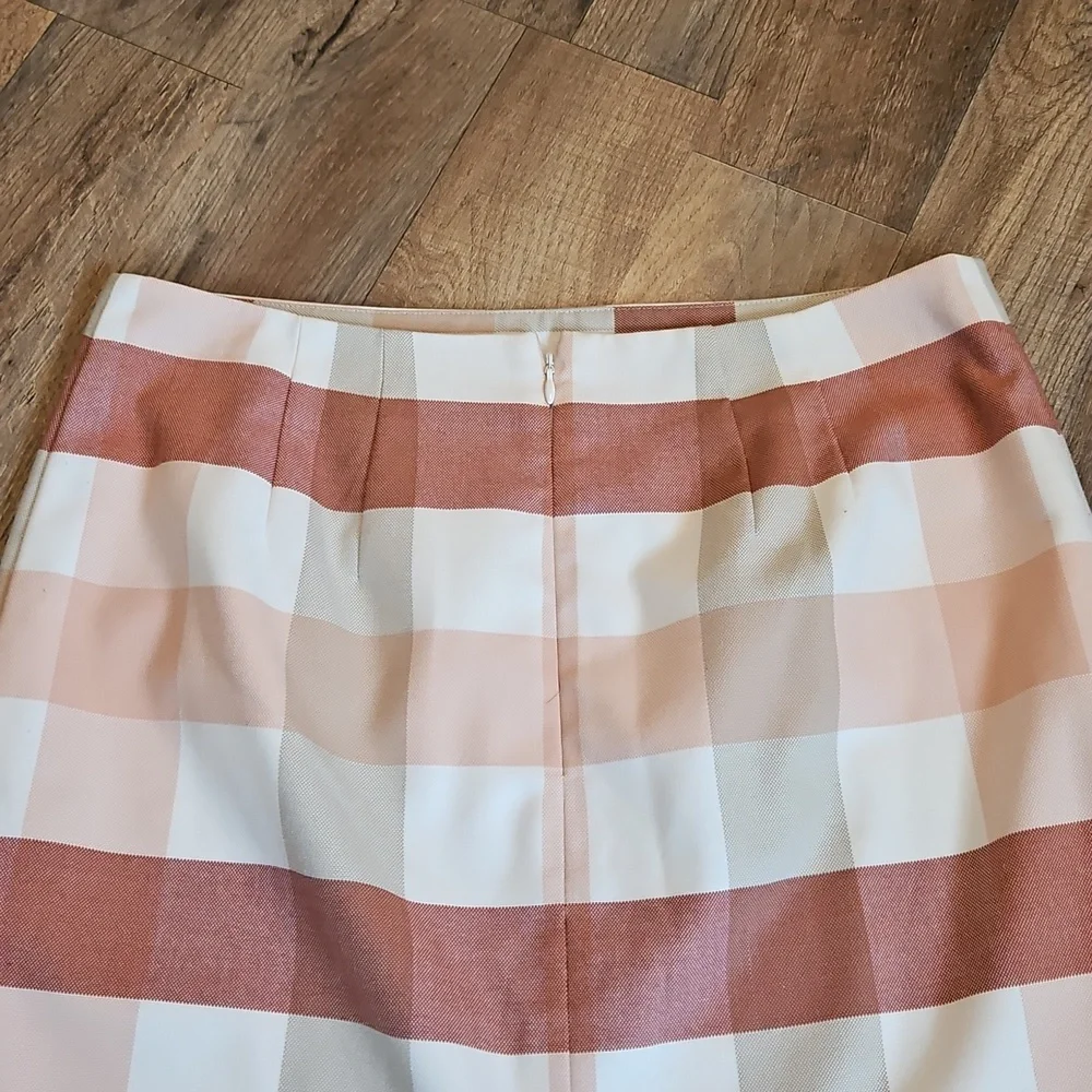 👗Ann Taylor Plaid Pencil Skirt - Pink and Cream